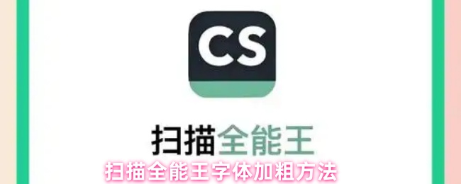 《扫描全能王》全能扫描王字体加粗技巧详解
