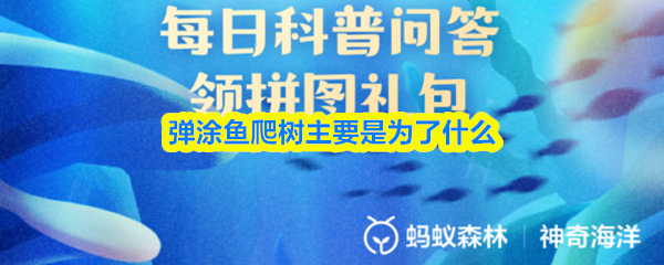 《支付宝》弹涂鱼爬树的目的是什么？