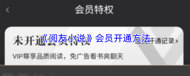 《阅友小说》会员开通指南